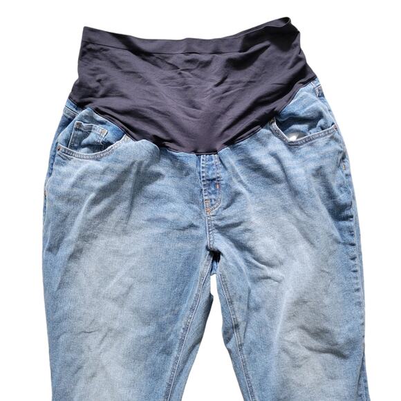 Old Navy Maternity Full Panel Cropped Step Hem Boyfriend Straight Jeans 20 Long - Picture 4 of 6